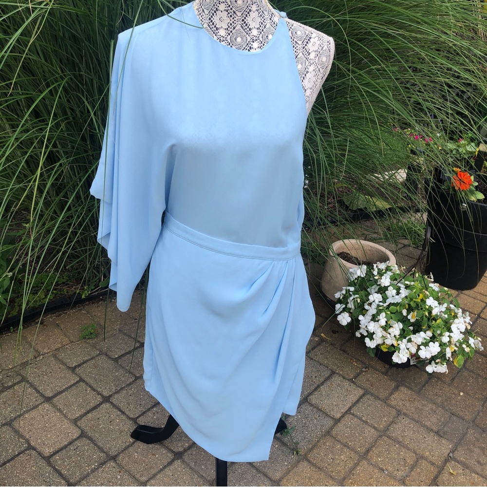 Revolve one shoulder dress soft sky blue Sz L